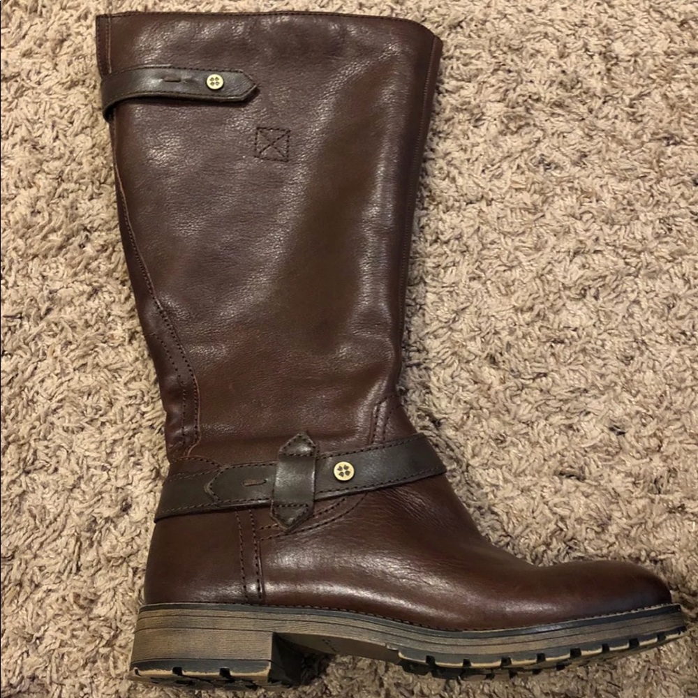 Naturalizer N5 wide calf cognac brown boot NWOB